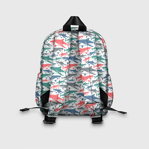 Детский рюкзак Разноцветные Акулы / 3D-принт – фото 2