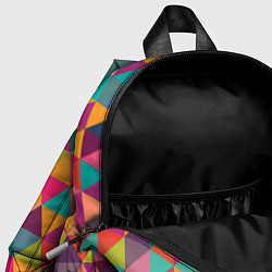 Детский рюкзак Единорог на радуге в геометрии цвета 3D-принт — фото 2