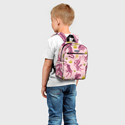Детский рюкзак Розовые тигры паттерн, цвет: 3D-принт — фото 2