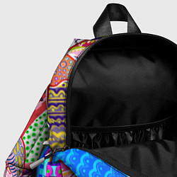 Детский рюкзак Разноцветные яркие рыбки на абстрактном цветном фо, цвет: 3D-принт — фото 2