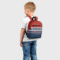 Детский рюкзак НОВОГОДНИЙ УЗОР С ОЛЕНЯМИ, цвет: 3D-принт — фото 2