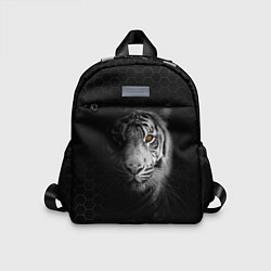 Детский рюкзак Тигр черно-белый соты, цвет: 3D-принт