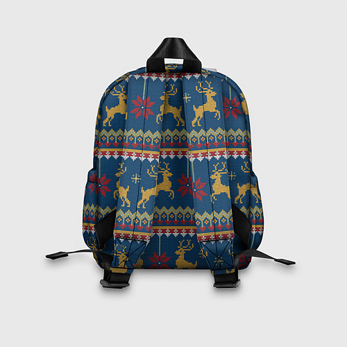 Детский рюкзак Новогодний свитер c оленями 3 / 3D-принт – фото 2
