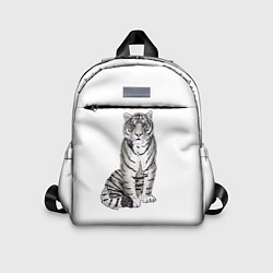 Детский рюкзак Сидящая белая тигрица, цвет: 3D-принт