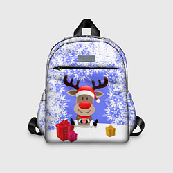 Детский рюкзак Олень окруженный подарками, цвет: 3D-принт