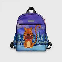 Детский рюкзак Забавный тигр 2022 Новый год, цвет: 3D-принт