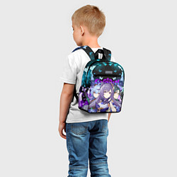 Детский рюкзак ТРИО ГЕРОИНЬ ГЕНШИН ИМПАКТ, НЕОНОВЫЕ БАБОЧКИ, цвет: 3D-принт — фото 2