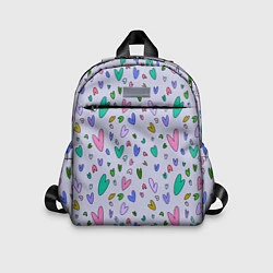 Детский рюкзак Сиреневые сердечки, цвет: 3D-принт