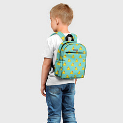 Детский рюкзак Желтый утенок паттерн, цвет: 3D-принт — фото 2