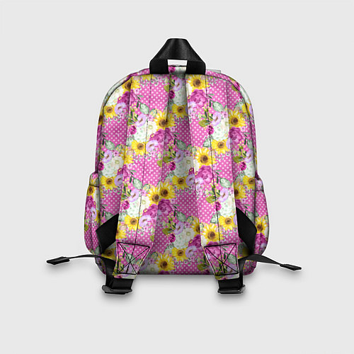 Детский рюкзак Полевые фиолетовые и желтые цветочки / 3D-принт – фото 2