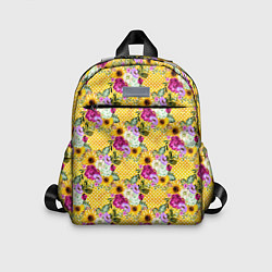 Детский рюкзак Подсолнухи и цветы, цвет: 3D-принт