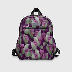 Детский рюкзак Фиолетовые каллы на темно фиолетовом фоне