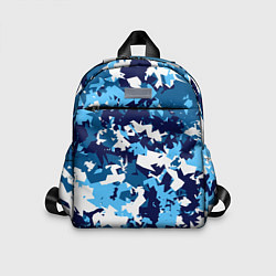 Детский рюкзак Сине-бело-голубой камуфляж, цвет: 3D-принт