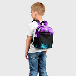 Детский рюкзак НЕОНОВЫЙ РАЗНОЦВЕТНЫЙ ОГОНЬ, цвет: 3D-принт — фото 2
