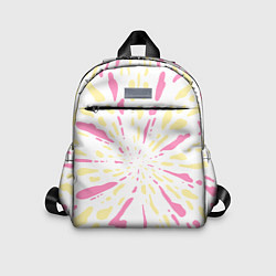 Детский рюкзак Розовый с желтым принт тай-дай, цвет: 3D-принт