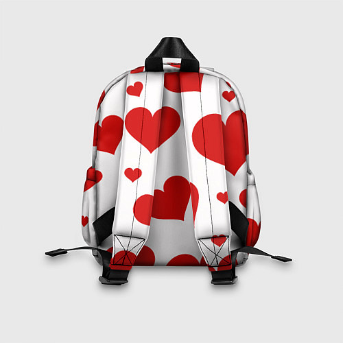 Детский рюкзак Красные сердечки Heart / 3D-принт – фото 2