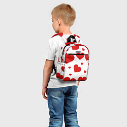 Детский рюкзак Красные сердечки Heart, цвет: 3D-принт — фото 2