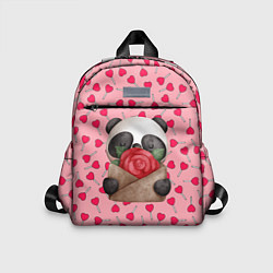 Детский рюкзак Панда с валентинкой день влюбленных, цвет: 3D-принт