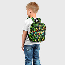 Детский рюкзак Сочные фрукты - персик, груша, слива, ананас, цвет: 3D-принт — фото 2