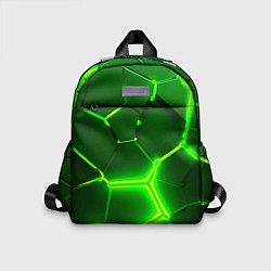 Детский рюкзак 3D ПЛИТЫ НЕОН NEON GREEN HEXAGON РАЗЛОМ