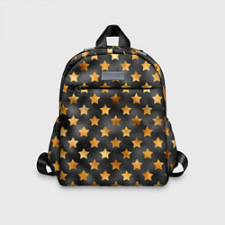 Детский рюкзак Золотые звезды на черном, цвет: 3D-принт