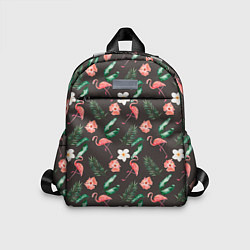 Детский рюкзак Фламинго и цветы паттерн