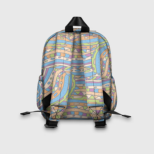 Детский рюкзак Разноцветный геометрический узор в стиле дудл / 3D-принт – фото 2