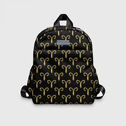 Детский рюкзак Золотой овен на черном фоне Паттерн