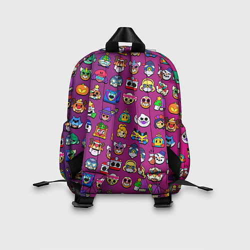 Детский рюкзак Значки на скины Бравл Старс Brawl Розовыйградиент / 3D-принт – фото 2