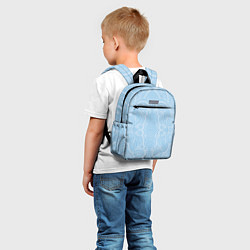 Детский рюкзак Вязаный светлый узор, абстракция Нежный голубой цв, цвет: 3D-принт — фото 2