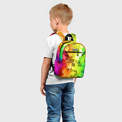 Детский рюкзак Геометрический паттерн 3D Neon, цвет: 3D-принт — фото 2