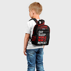 Детский рюкзак Eat Sleep World War Z Repeat - Краска, цвет: 3D-принт — фото 2