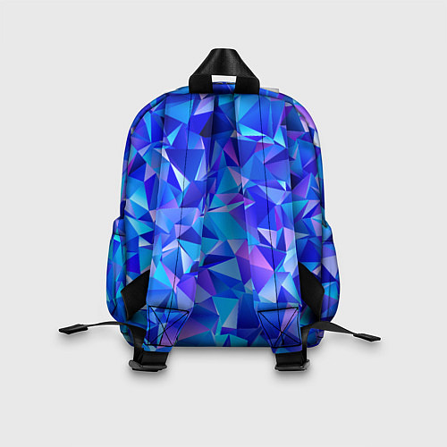 Детский рюкзак СИНЕ-ГОЛУБЫЕ полигональные кристаллы / 3D-принт – фото 2