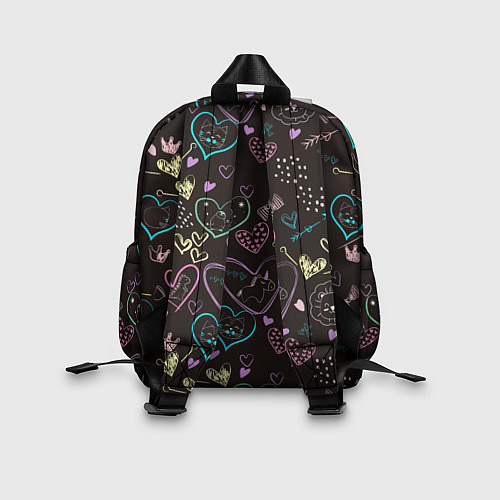 Детский рюкзак Паттерн милые животные и сердечки / 3D-принт – фото 2