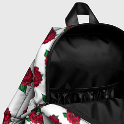 Детский рюкзак Цветы Красные Розы На Белом Фоне, цвет: 3D-принт — фото 2