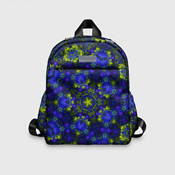 Детский рюкзак Абстрактный зелено-синий узор Звезда, цвет: 3D-принт