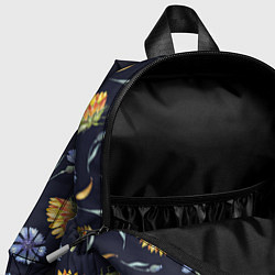 Детский рюкзак Подсолнухи и васильки на темном фоне, цвет: 3D-принт — фото 2