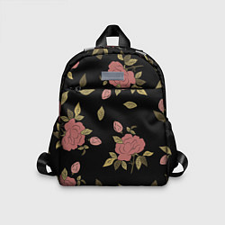 Детский рюкзак Розовые розы на темном фоне, цвет: 3D-принт
