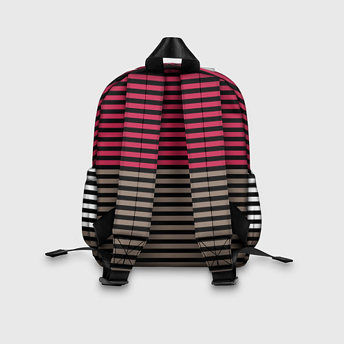 Детский рюкзак Красно-коричневый полосатый узор / 3D-принт – фото 2