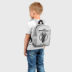 Детский рюкзак Символ Dead Space на светлом фоне с полосами, цвет: 3D-принт — фото 2