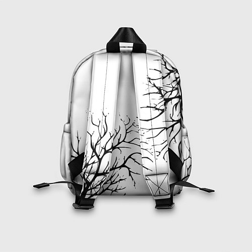 Детский рюкзак Черные ветки деревьев на белом фоне / 3D-принт – фото 2