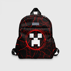 Детский рюкзак Символ Minecraft и краска вокруг на темном фоне