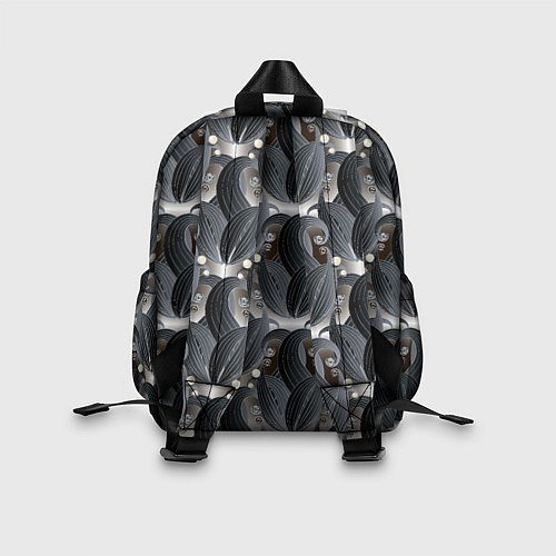 Детский рюкзак Стильные черные листья / 3D-принт – фото 2