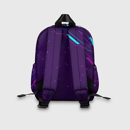 Детский рюкзак Символ Dota в неоновых цветах на темном фоне / 3D-принт – фото 2