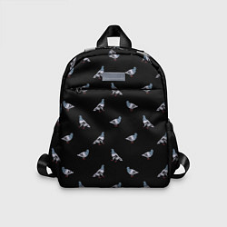 Детский рюкзак Голуби на черном паттерн, цвет: 3D-принт