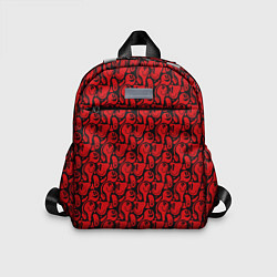 Детский рюкзак Красные психоделический смайлы, цвет: 3D-принт