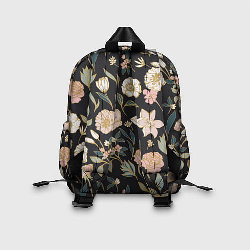 Детский рюкзак Цветы Астры На Чёрном Фоне / 3D-принт – фото 2