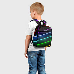 Детский рюкзак Неоновые разноцветные фонари - Голубой и зелёный, цвет: 3D-принт — фото 2