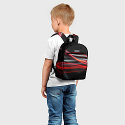 Детский рюкзак Волнообразные линии неона - Красный, цвет: 3D-принт — фото 2