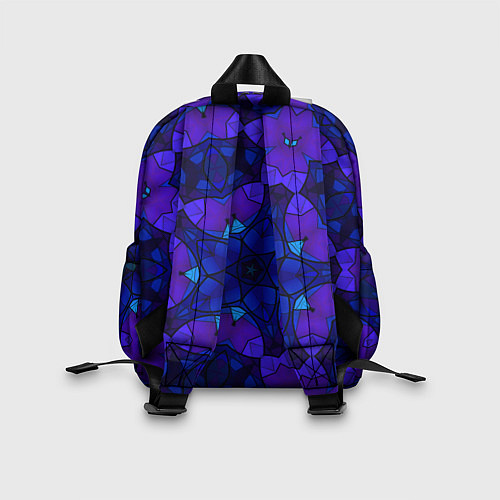Детский рюкзак Калейдоскоп -геометрический сине-фиолетовый узор / 3D-принт – фото 2